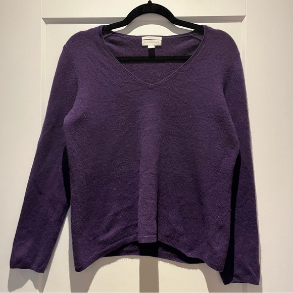 Charter Club Sweaters - Deep Purple 2-Ply Cashmere V-Neck Sweater